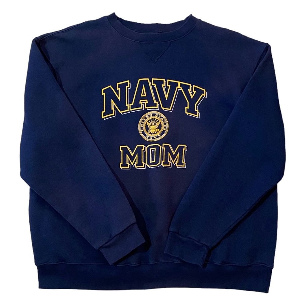 Soffe Navy Blue Sweatshirt with Yellow Print